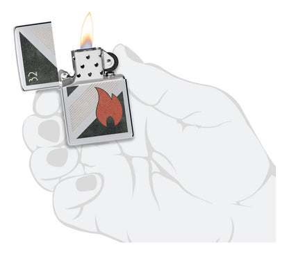Encendedor Zippo Cromo Llama 32 Vintage Cod. 48623