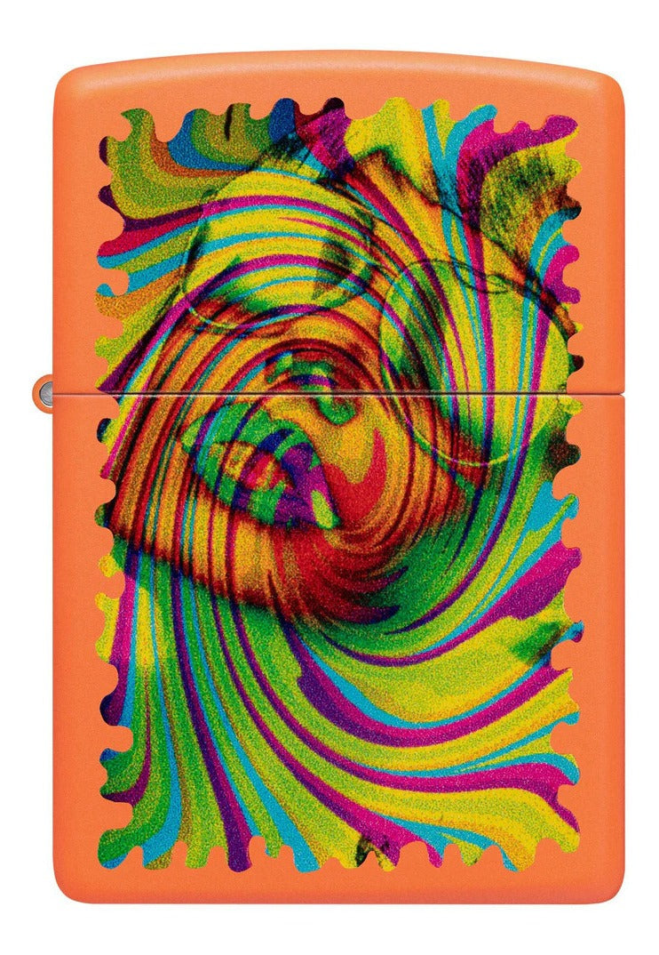 Encendedor Zippo Naranja Mujer Con Gafas Cod. 48580