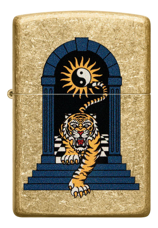 Encendedor Zippo Dorado Tigre Ying Yang Cod. 48613