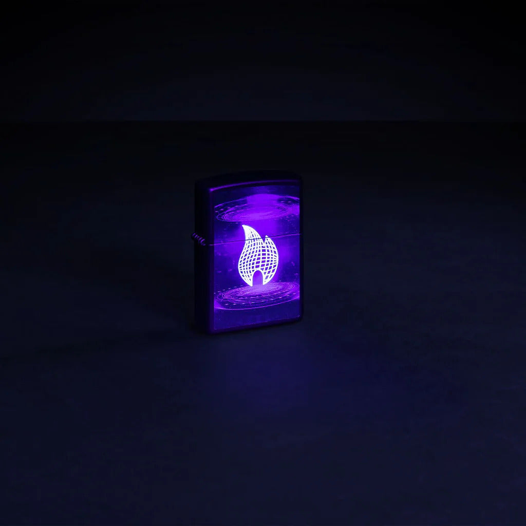 Encendedor Zippo Negro Mate Ovni Luz UV Cod 48514
