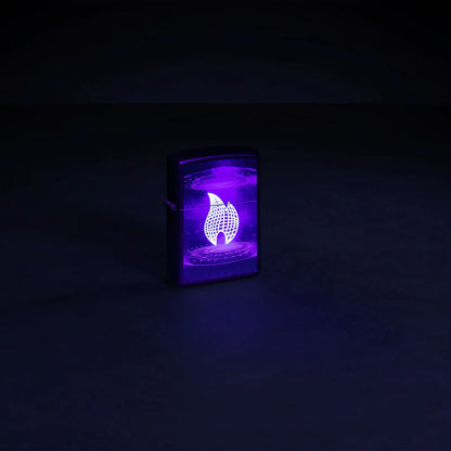 Encendedor Zippo Negro Mate Ovni Luz UV Cod 48514