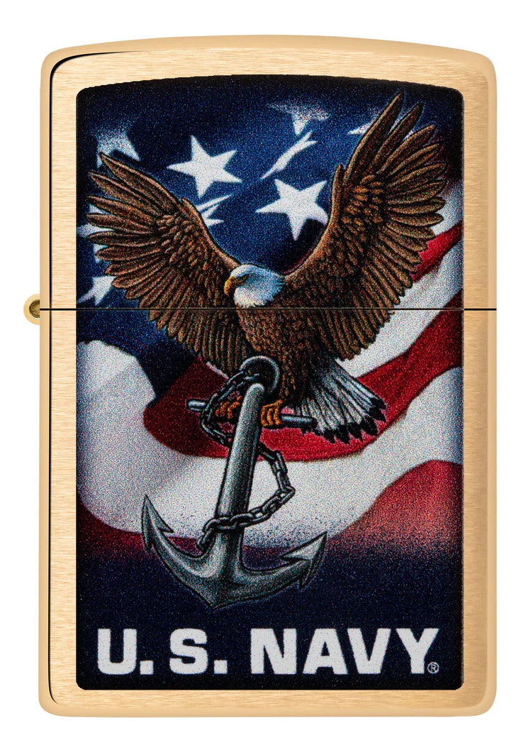 Encendedor Zippo Dorado Us Navy Cod. 48549