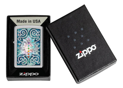Encendedor Zippo Gris Flor de Loto Cod. 48592