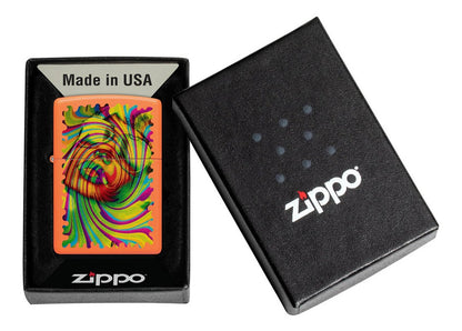 Encendedor Zippo Naranja Mujer Con Gafas Cod. 48580