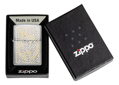 Encendedor Zippo Cromo Llama Dos Tonos Cod 48789