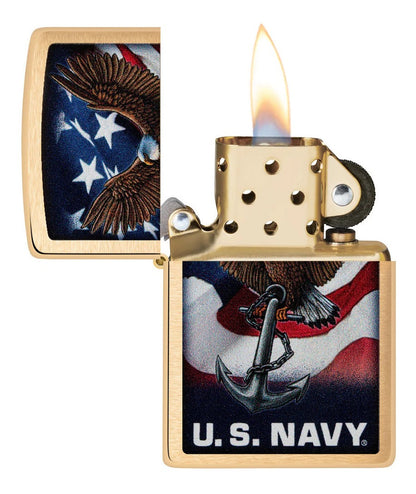 Encendedor Zippo Dorado Us Navy Cod. 48549
