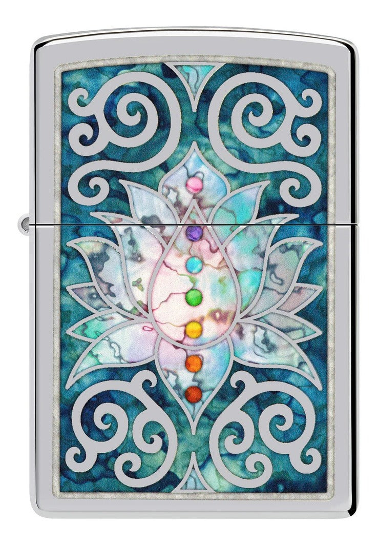 Encendedor Zippo Gris Flor de Loto Cod. 48592