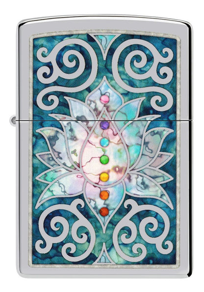 Encendedor Zippo Gris Flor de Loto Cod. 48592