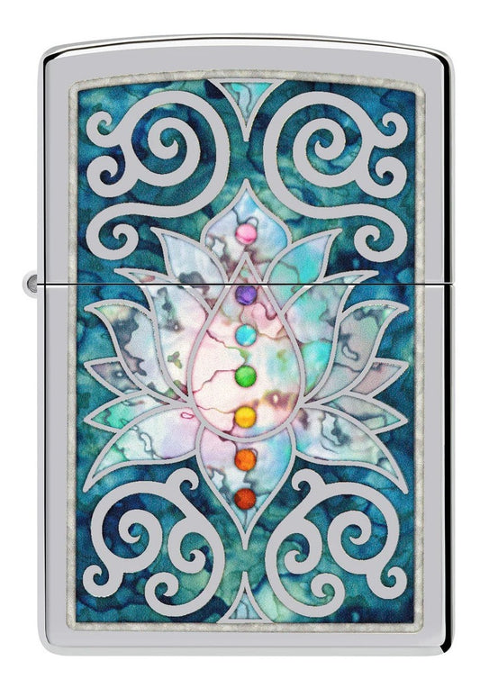 Encendedor Zippo Gris Flor de Loto Cod. 48592