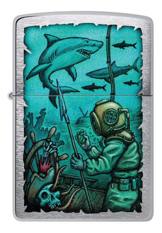Encendedor Zippo Gris Mundo Submarino Cod. 48561