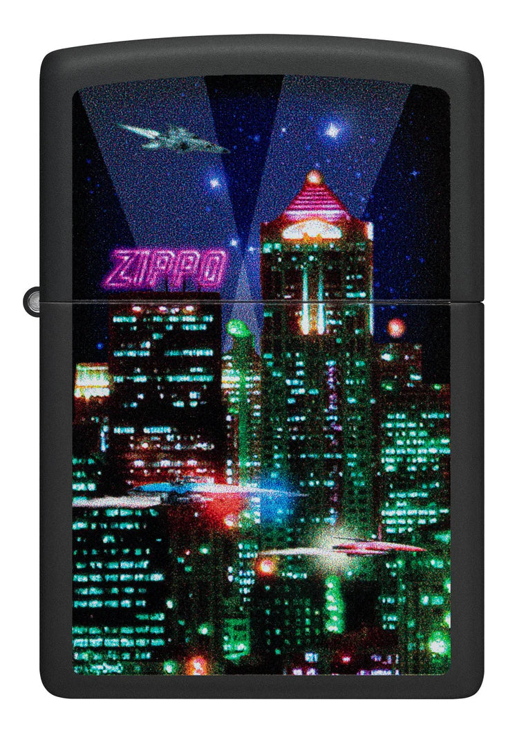 Encendedor Zippo Negro Ciber City Cod. 48506