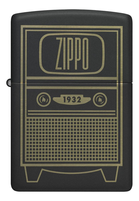 Encendedor Zippo Negro Tv Vintage Cod 48619