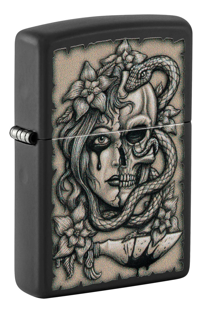 Encendedor Zippo Negro Tatuaje Medusa Cod. 48616