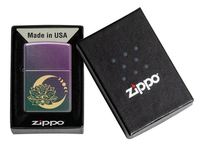 Encendedor Zippo Iridiscente Flor de Loto Cod. 48587