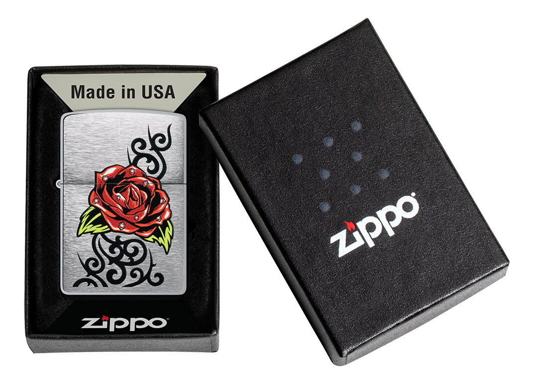 Encendedor Zippo Cromo Rosas Tribal Cod 48790