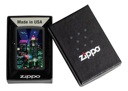 Encendedor Zippo Negro Ciber City Cod. 48506