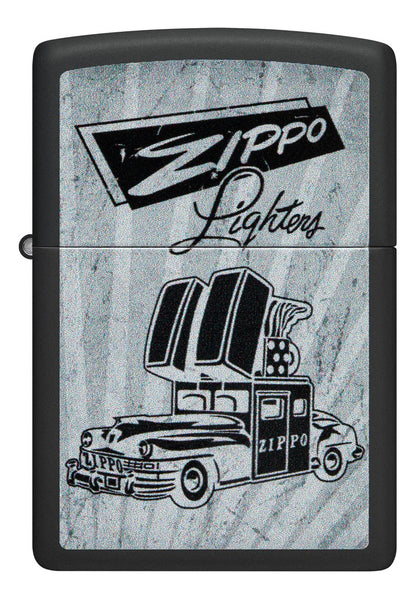 Encendedor Zippo Negro Carro Antiguo Cod 48572