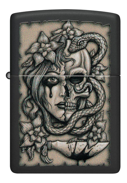 Encendedor Zippo Negro Tatuaje Medusa Cod. 48616