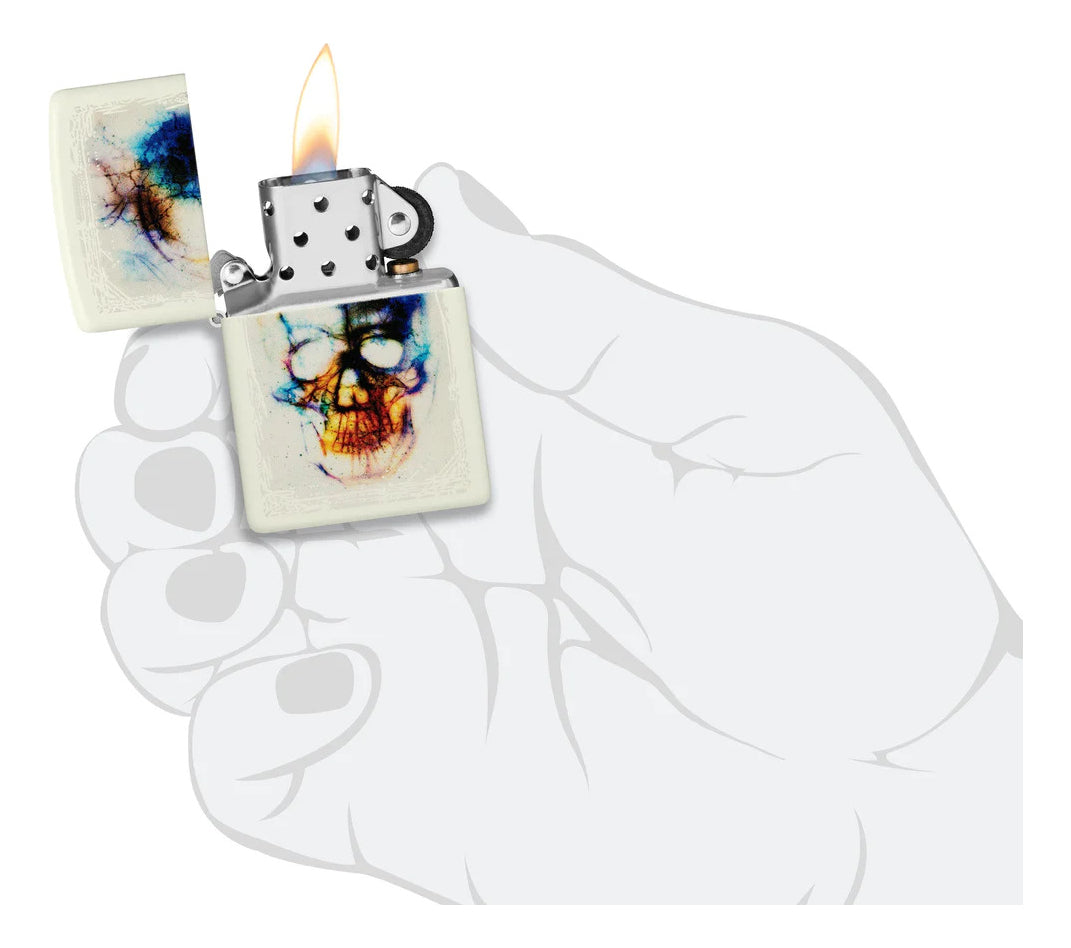 Encendedor Zippo Blanco Calavera Cod 48563