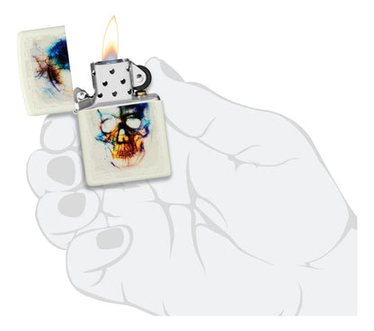 Encendedor Zippo Blanco Calavera Cod 48563
