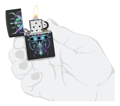 Encendedor Zippo Negro Calavera Cod 48516