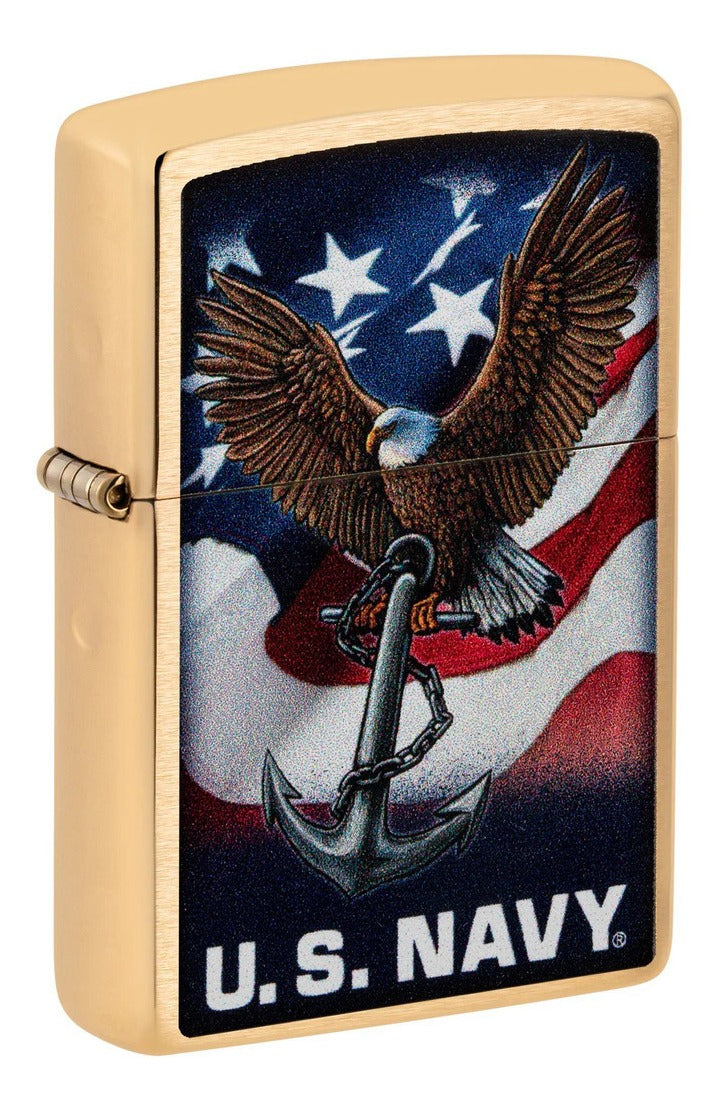 Encendedor Zippo Dorado Us Navy Cod. 48549