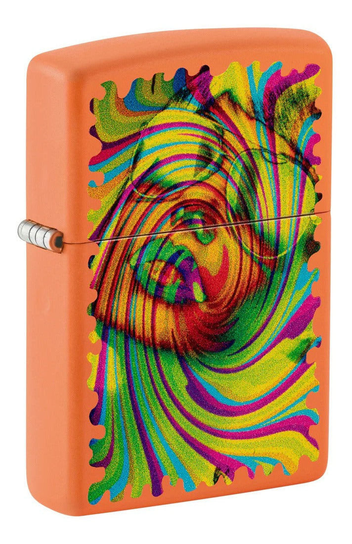 Encendedor Zippo Naranja Mujer Con Gafas Cod. 48580