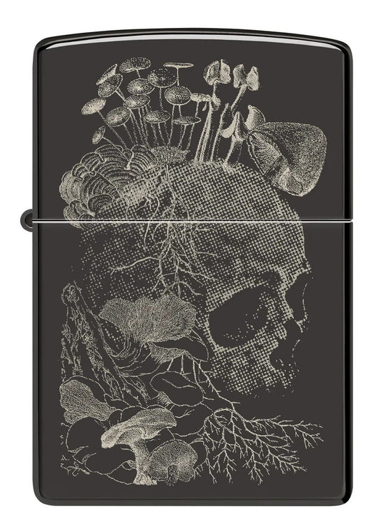 Encendedor Zippo Negro Calavera Hongos Cod. 48590
