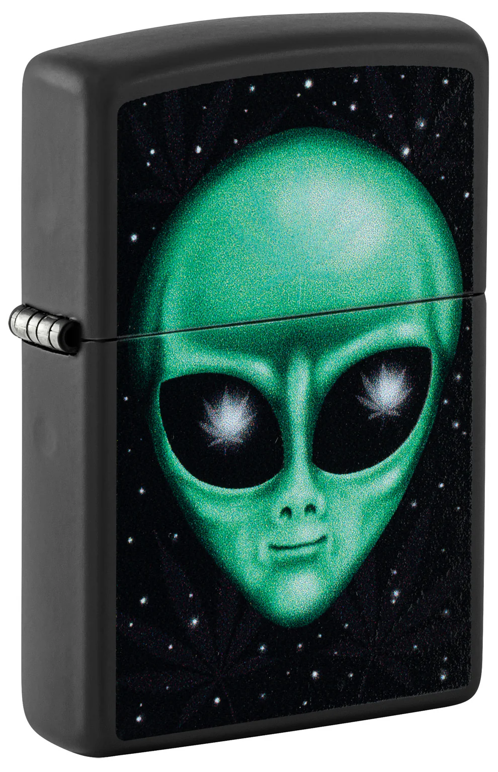 Encendedor Zippo Negro Mate Cannabis Alien Cod 46708