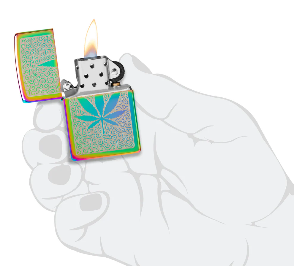 Encendedor Zippo Tornasol Hojas Cannabis Cod 48925