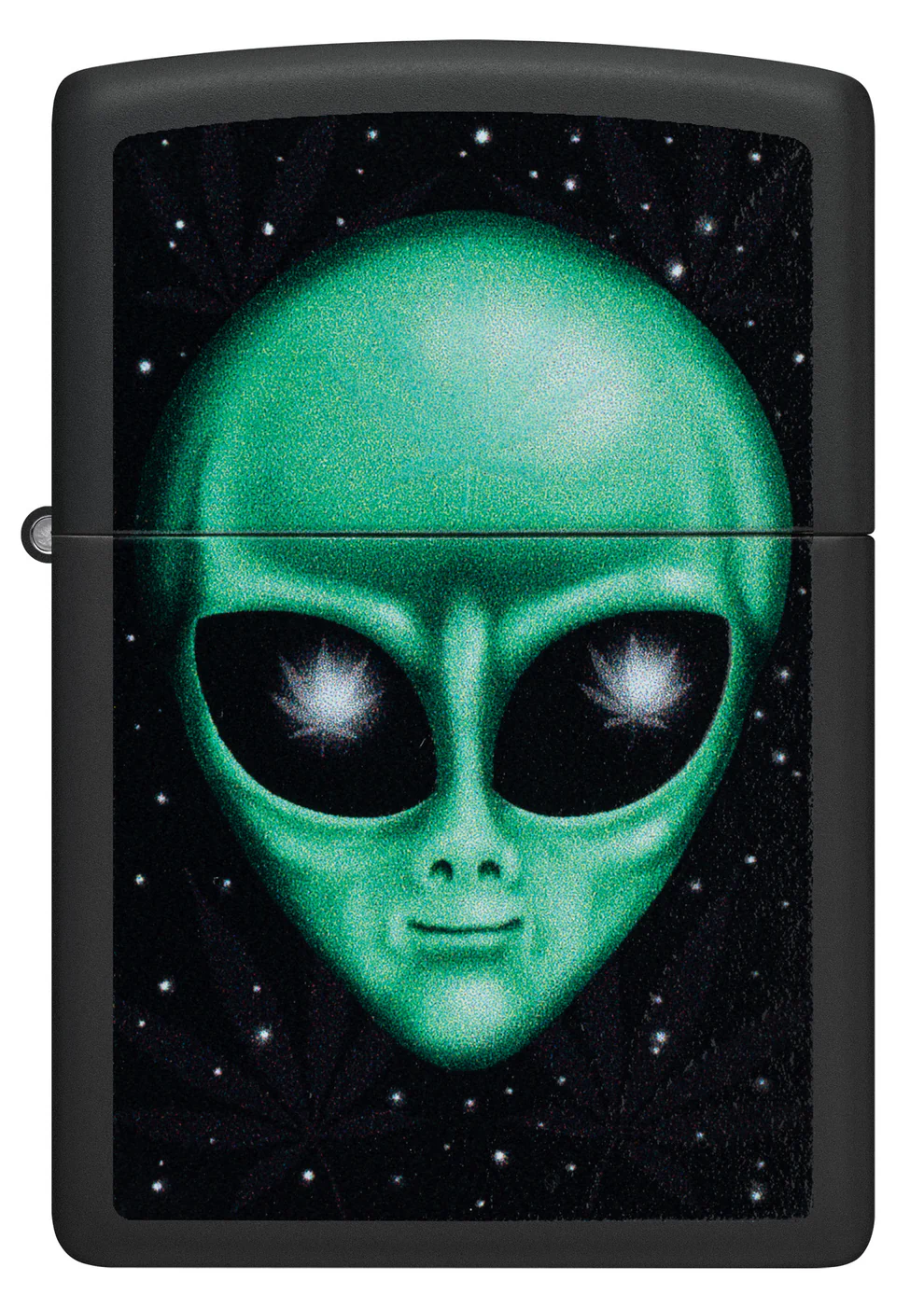Encendedor Zippo Negro Mate Cannabis Alien Cod 46708