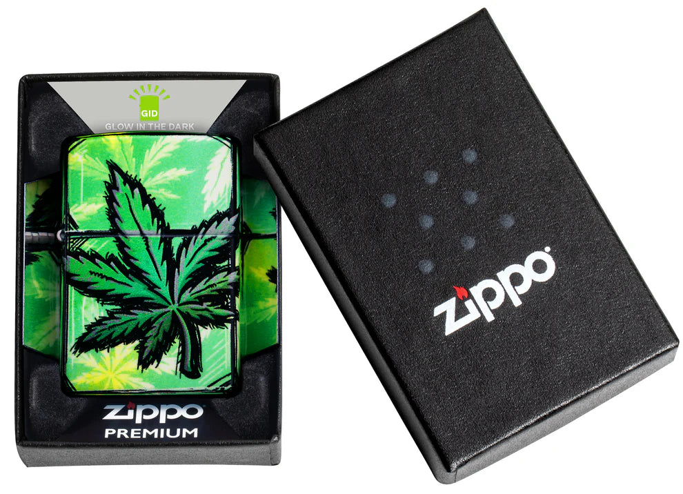 Encendedor Zippo Hojas Cannabis 540 Grados Cod 46253