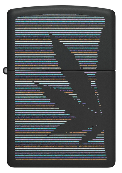 Encendedor Zippo Negro Rayas Cannabis Cod 48927