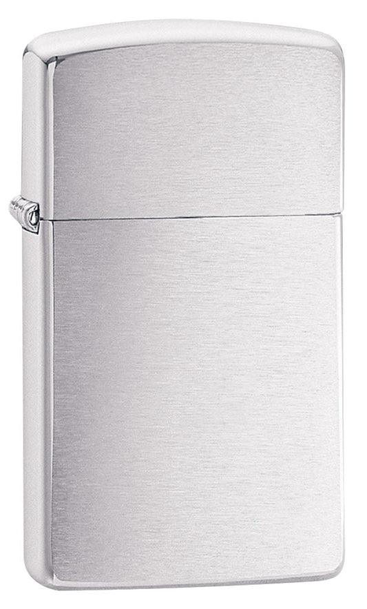 Front view of the Brushed Chrome Finish with Slim Case shot at a 3/4 angle