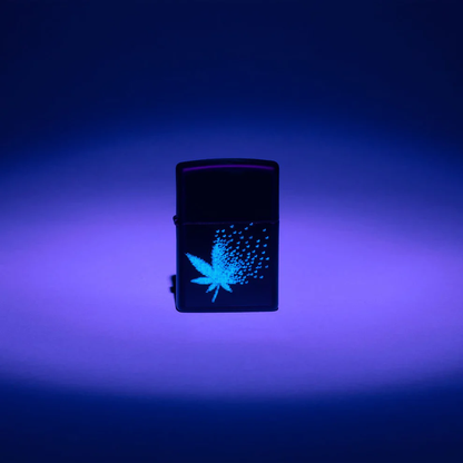 Encendedor Zippo Negro Pixeles Cannabis Cod 48677