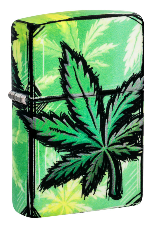 Encendedor Zippo Hojas Cannabis 540 Grados Cod 46253