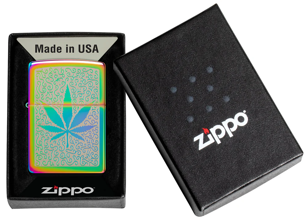 Encendedor Zippo Tornasol Hojas Cannabis Cod 48925