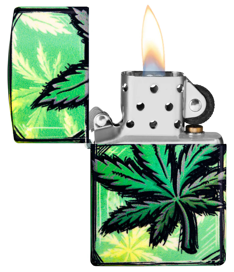 Encendedor Zippo Hojas Cannabis 540 Grados Cod 46253