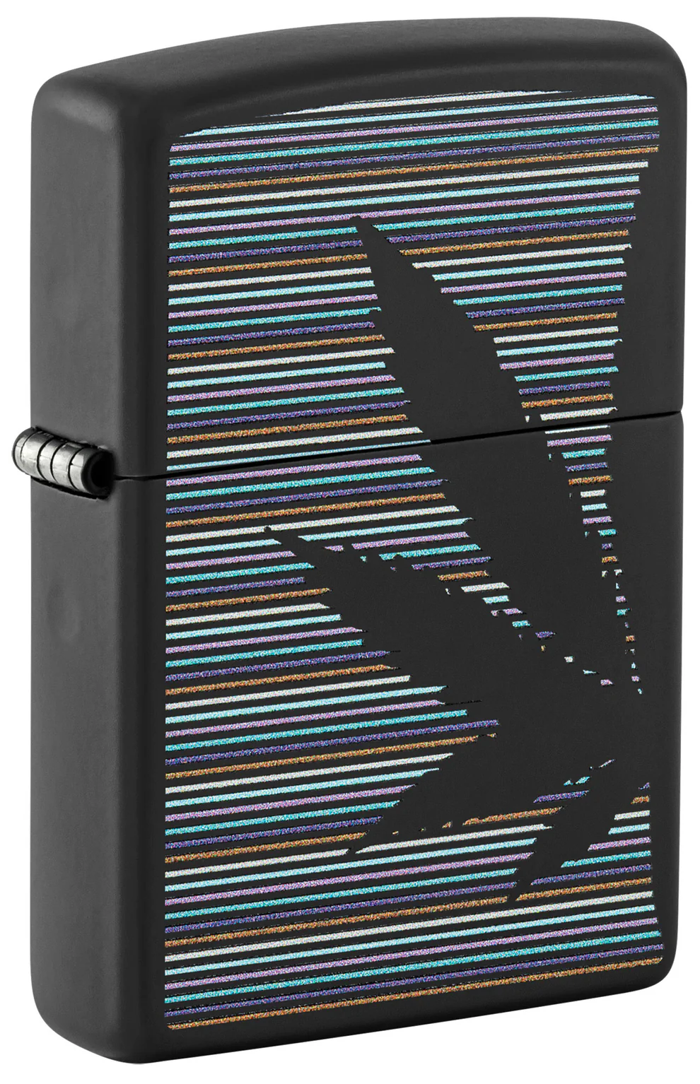 Encendedor Zippo Negro Rayas Cannabis Cod 48927